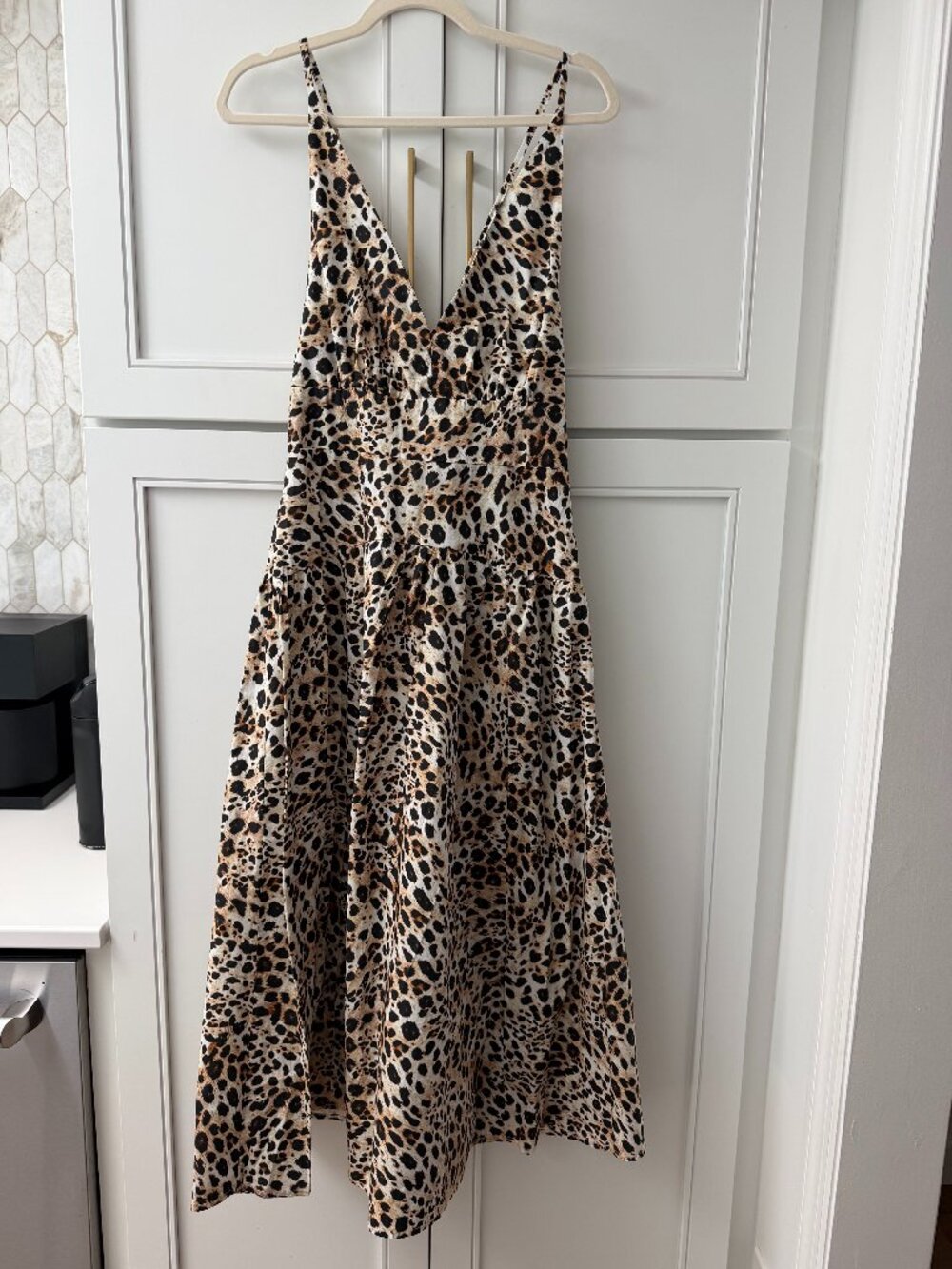 Velvet Heart Leopard Print Sun Dress: Size M